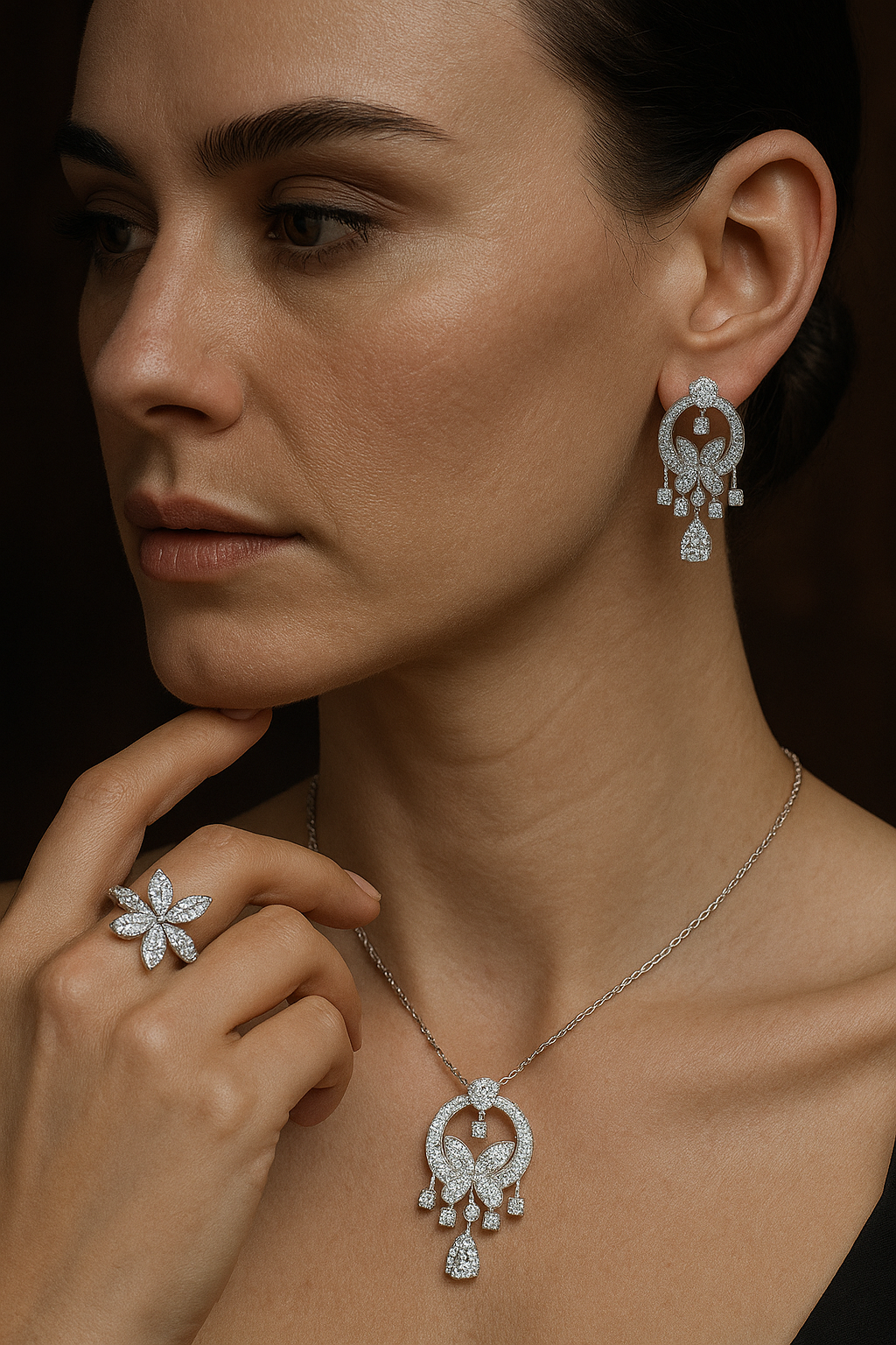 Lucky Butterfly Emerald and Diamond Petite Pendant