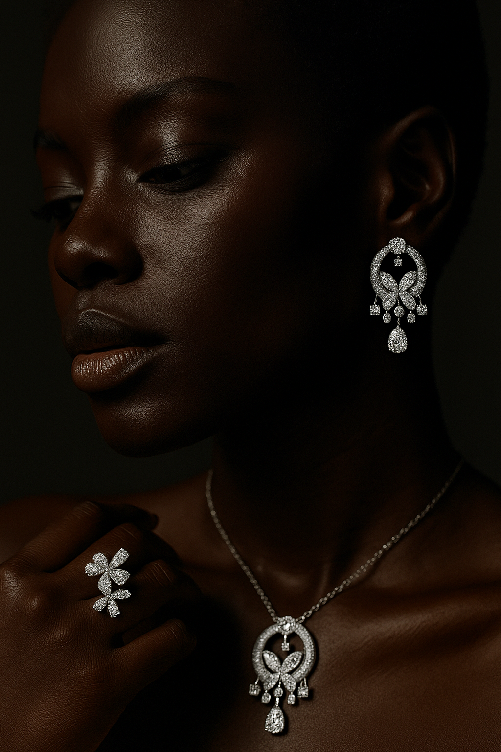 Lucky Butterfly Emerald and Diamond Petite Pendant