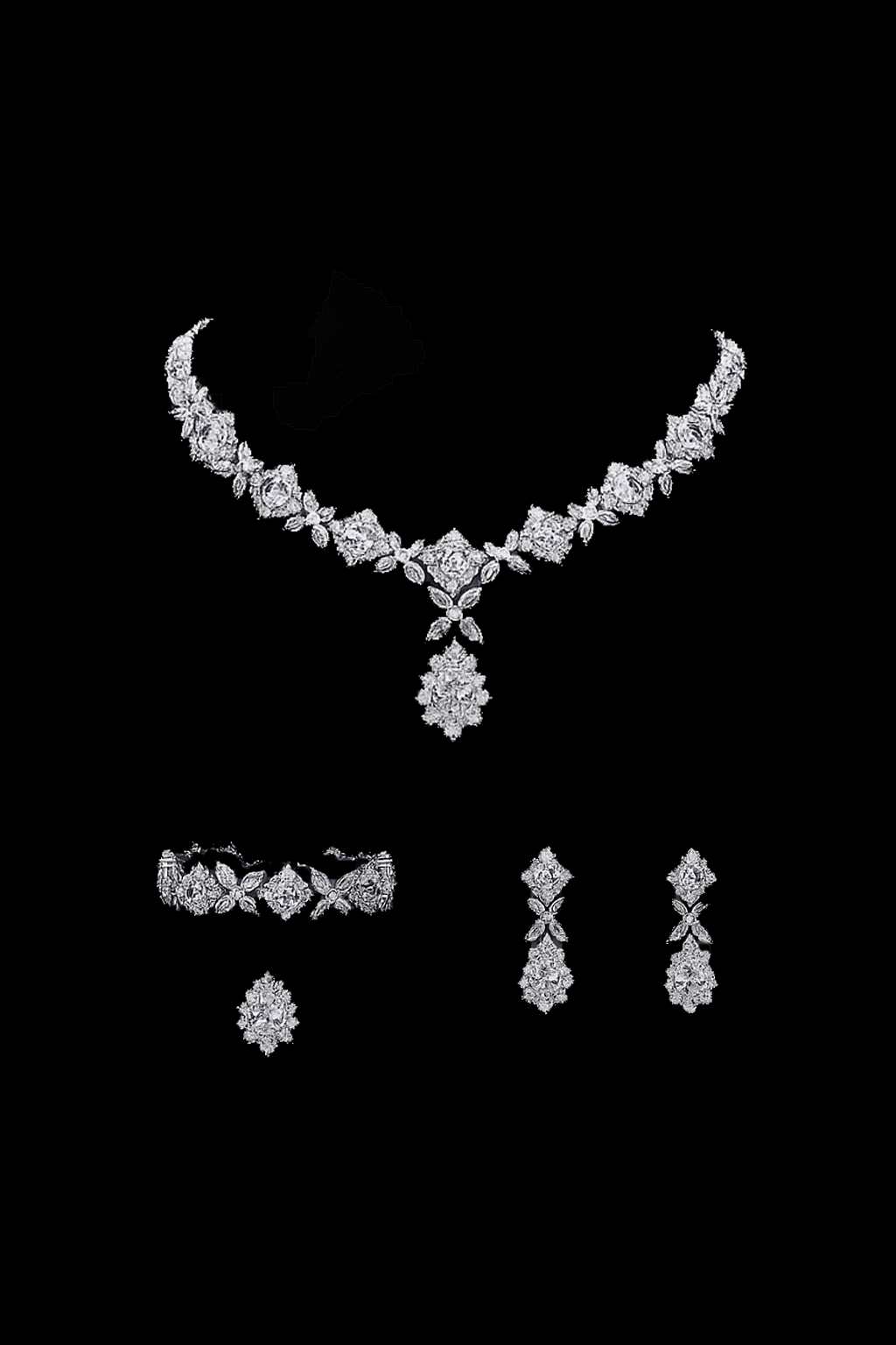 Blossoming Flowers Diamond Jewelry Set