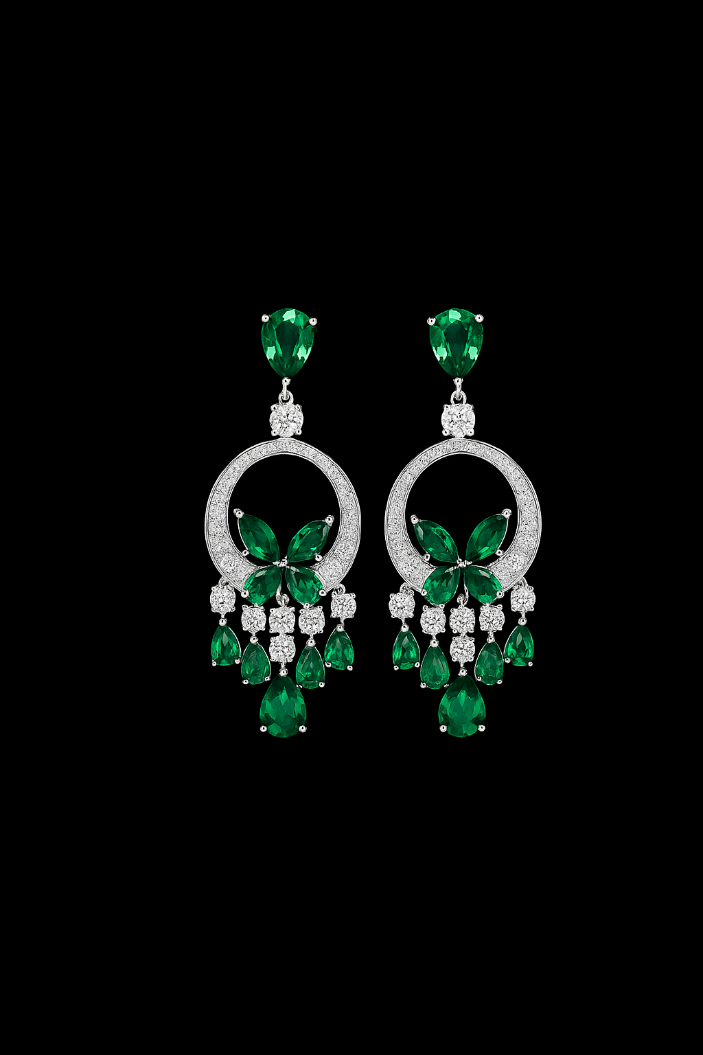 Lucky Butterfly Emerald and Diamond Petite Earrings