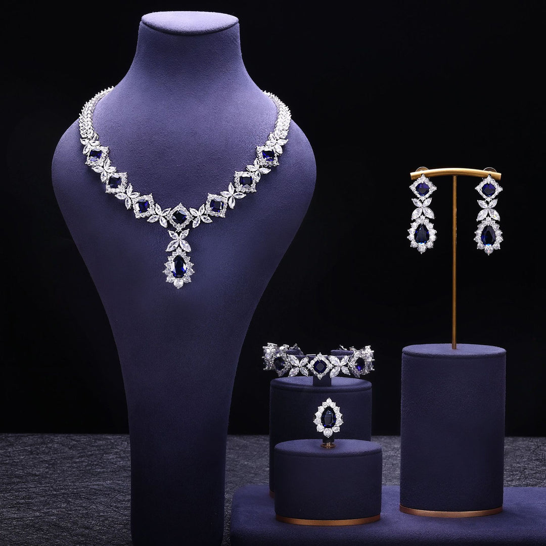 Blossoming Flowers Diamond Jewelry Set
