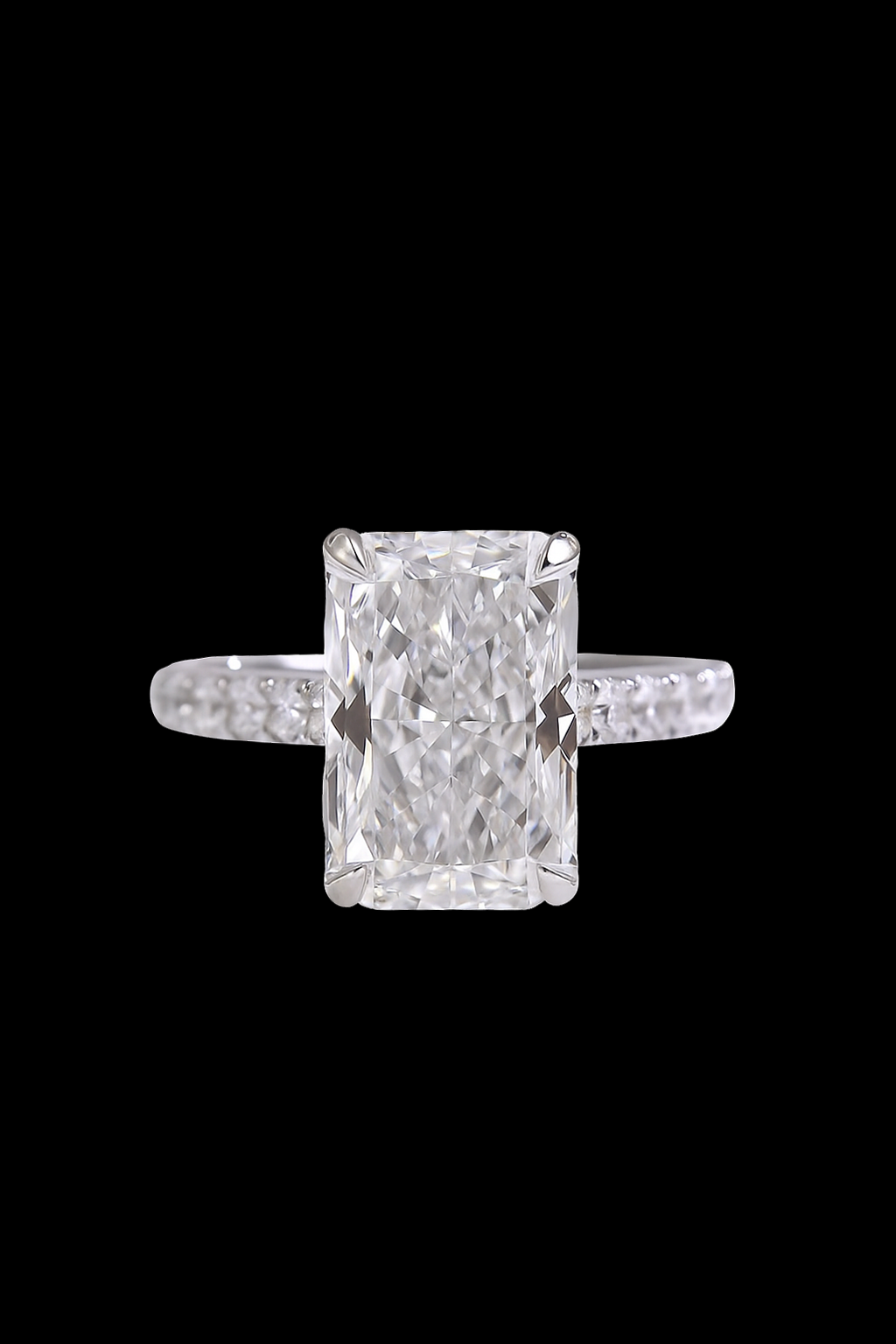 18K-gold Radiant Diamond Classic Four-Prong Solitaire Engagement Ring