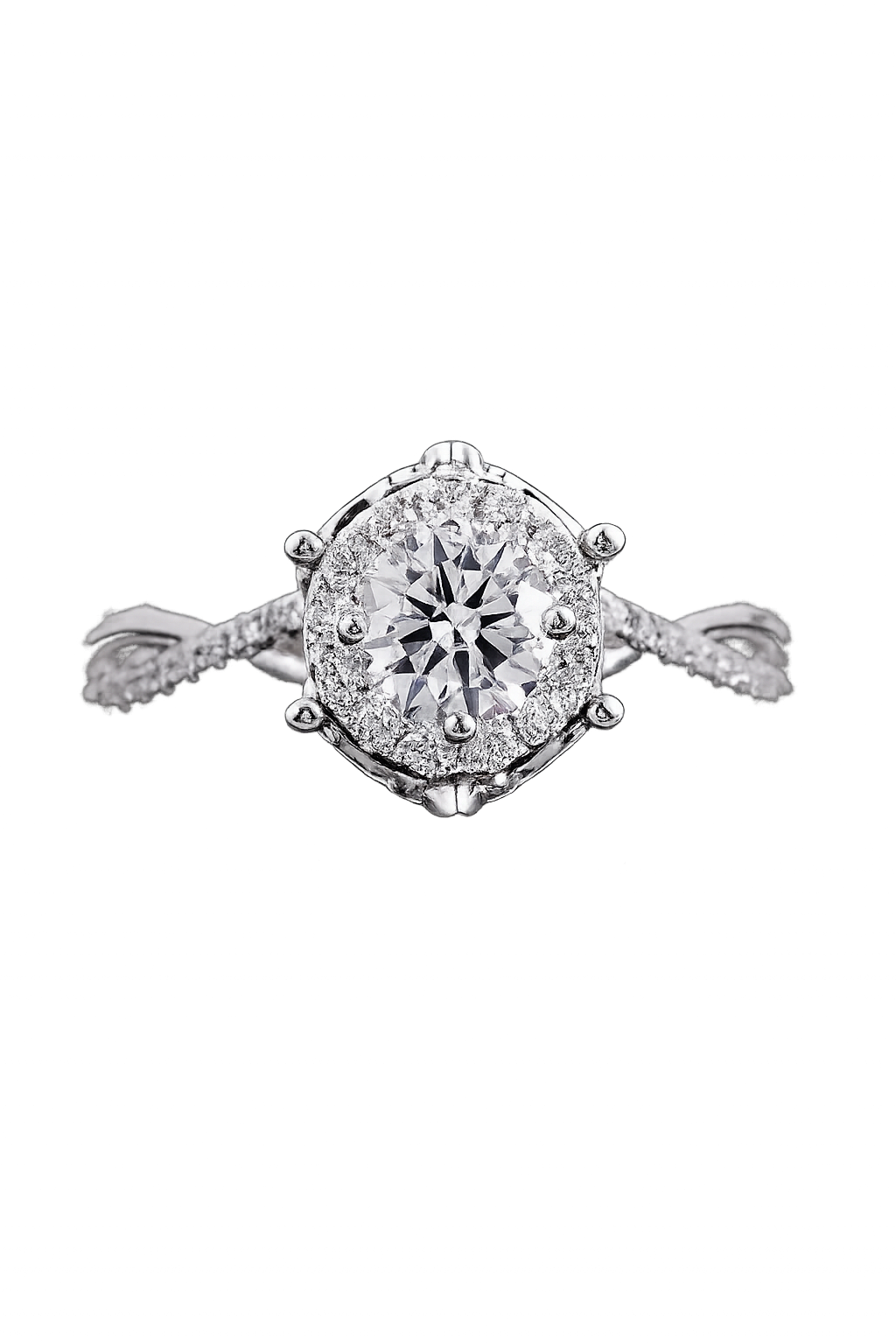 18K-gold Halo Setting Lab-grown Diamond Ring