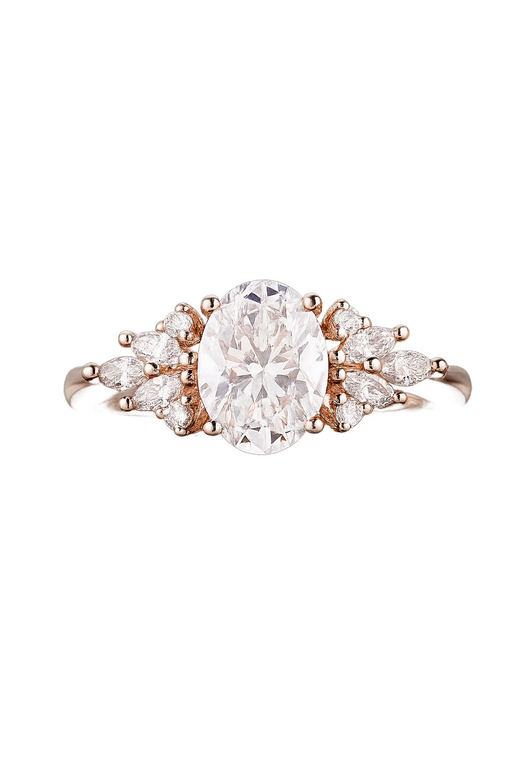 18K-gold Oval-cut Lab-Grown Diamond Ring