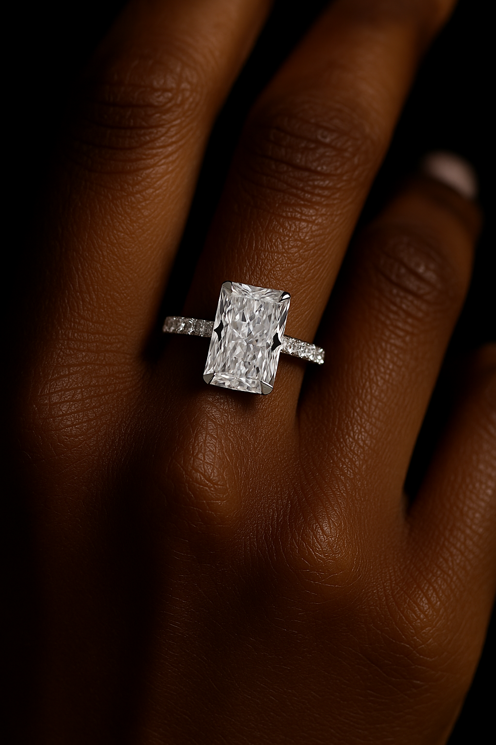 18K-gold Radiant Diamond Classic Four-Prong Solitaire Engagement Ring