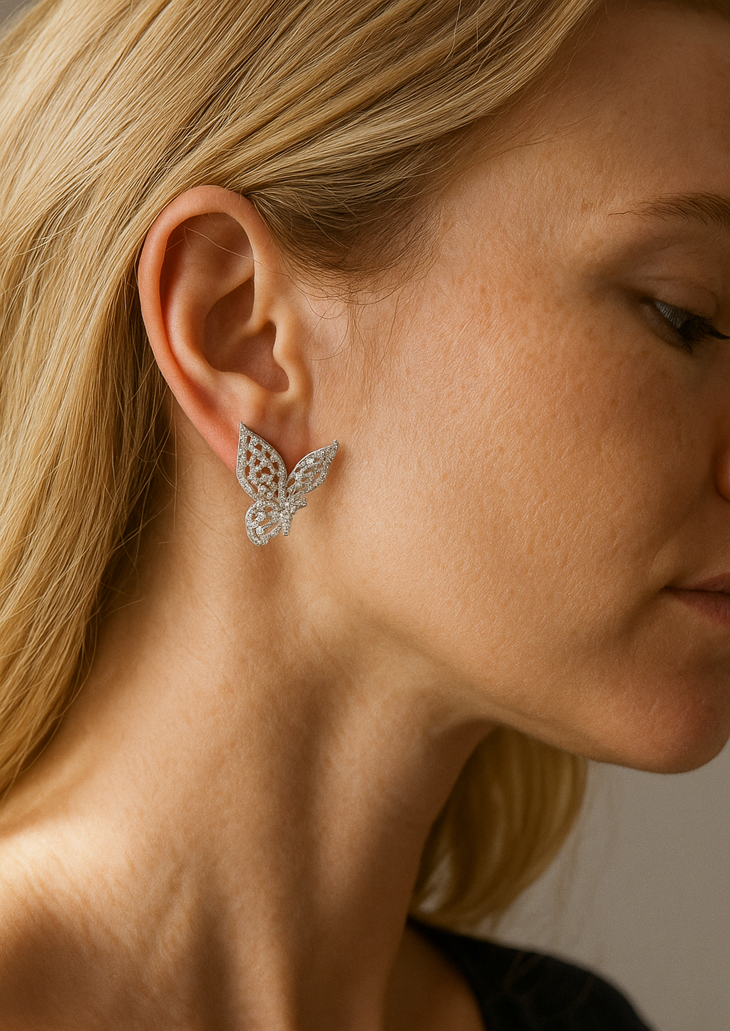 Lucky Butterfly Stunning Diamond Cluster Earrings