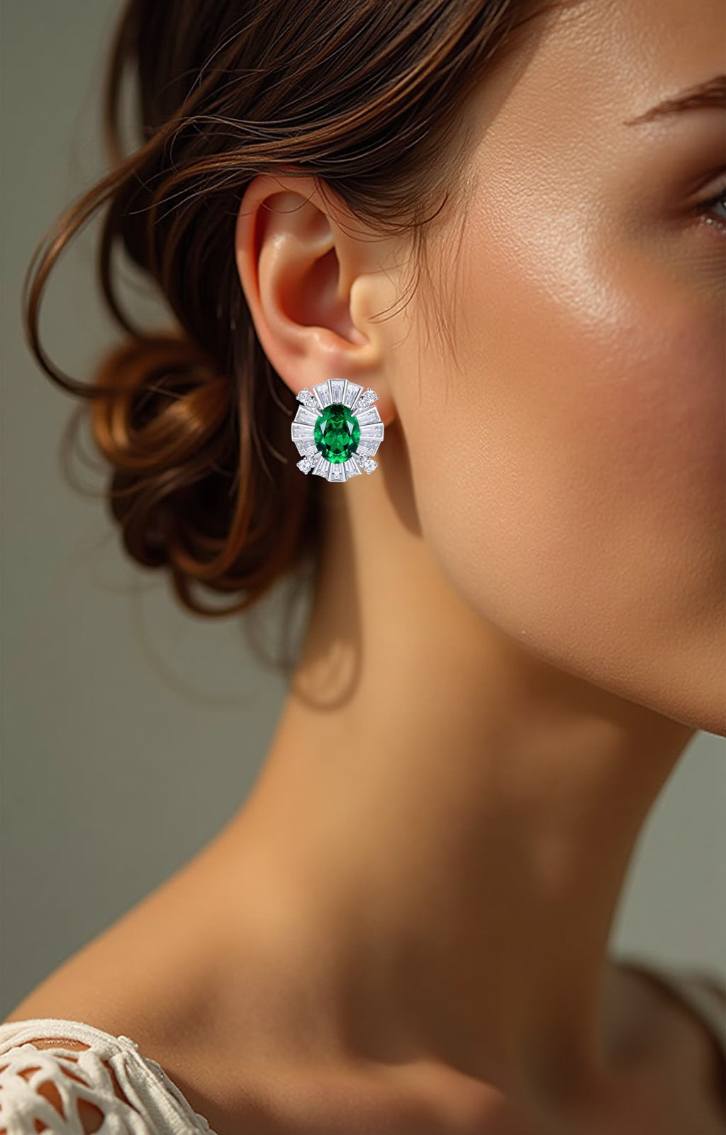 Spring Garden Emerald and Diamond Cushion Cut Earrings