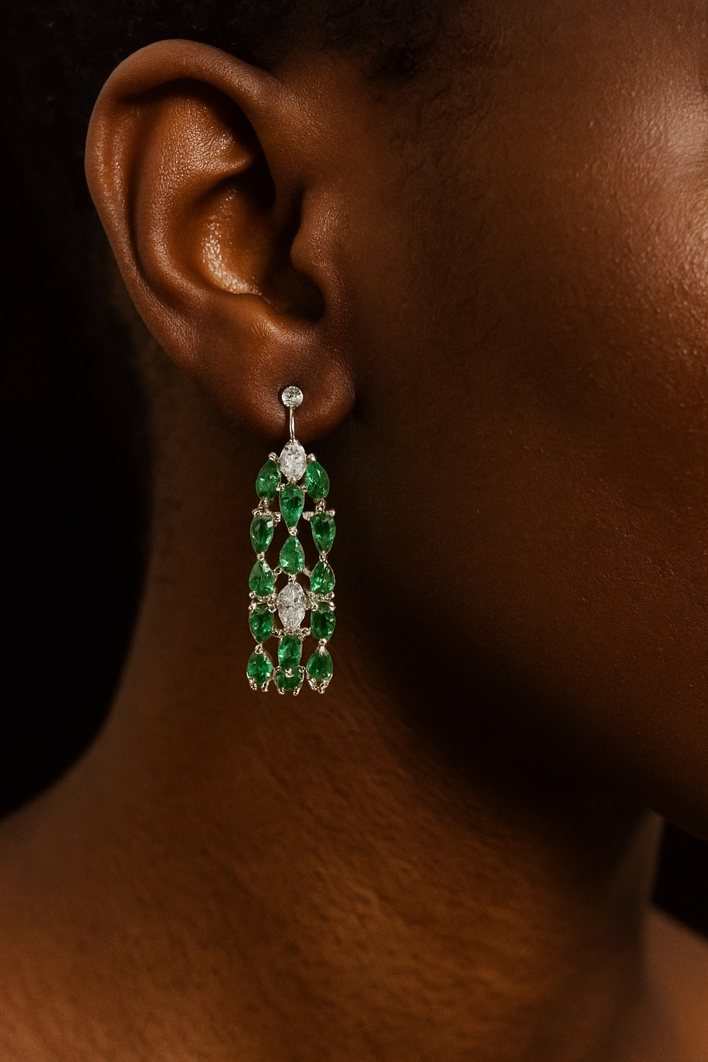 Regal Emerald Cascade Earrings