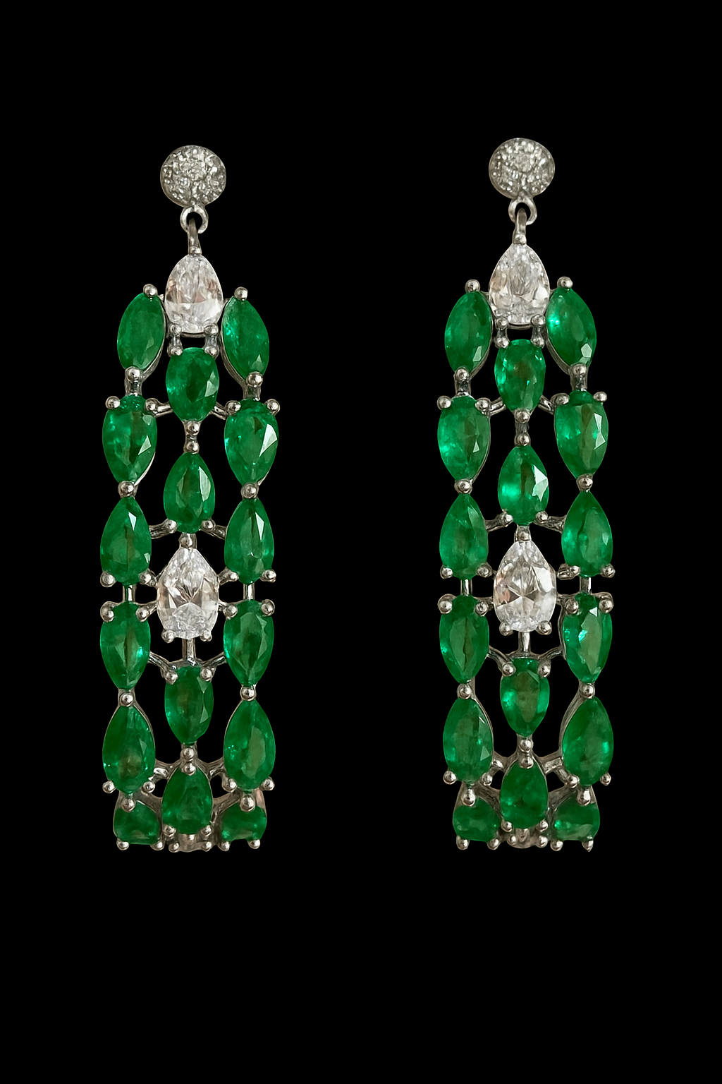 Regal Emerald Cascade Earrings
